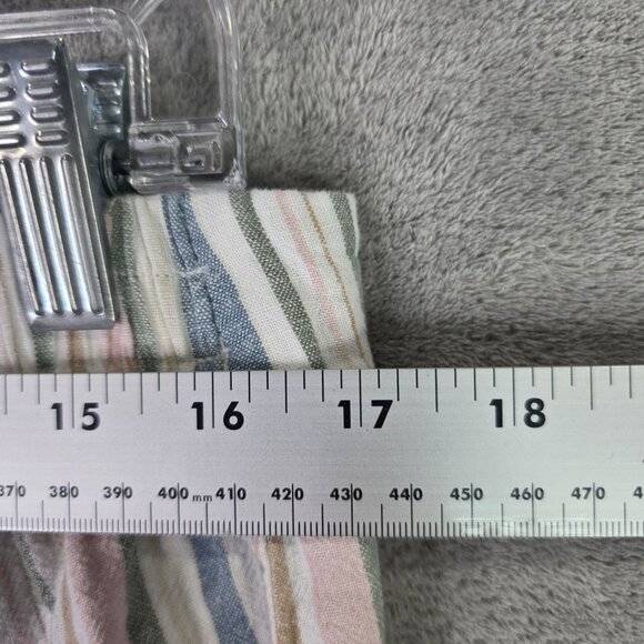 Womens Cato Multicolor Striped Linen Blend Pants Hi Rise Elastic Waist 14/16W - Picture 6 of 10